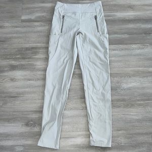 athleta light silver-white jogger leggings